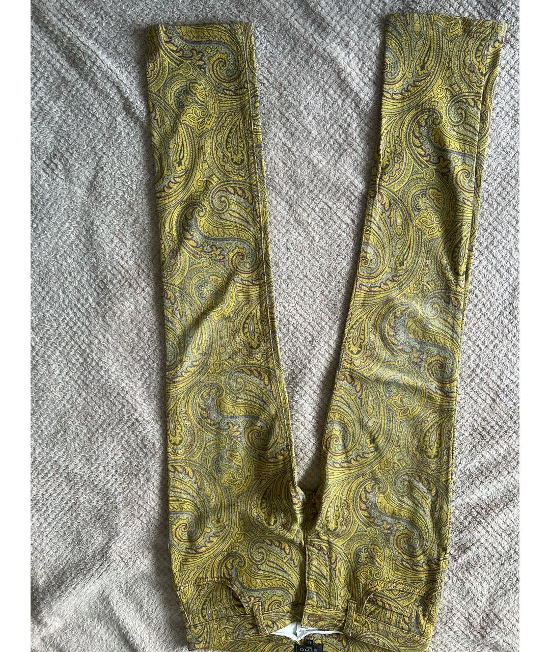 ETRO Желтые хлопковые джинсы слим, фото 7