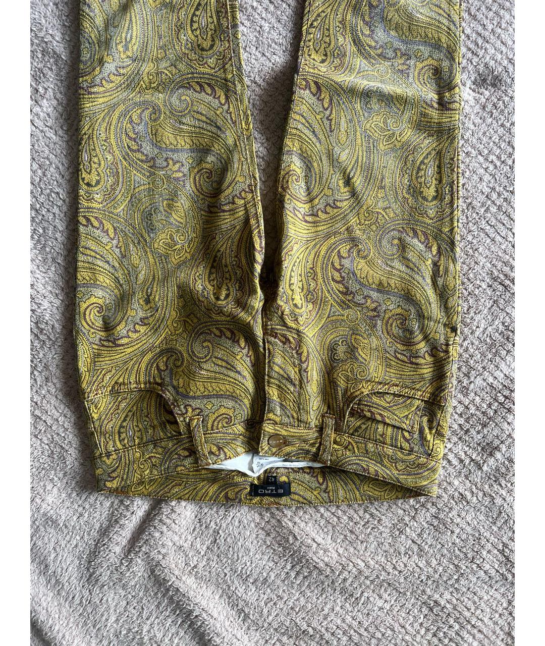 ETRO Желтые хлопковые джинсы слим, фото 4