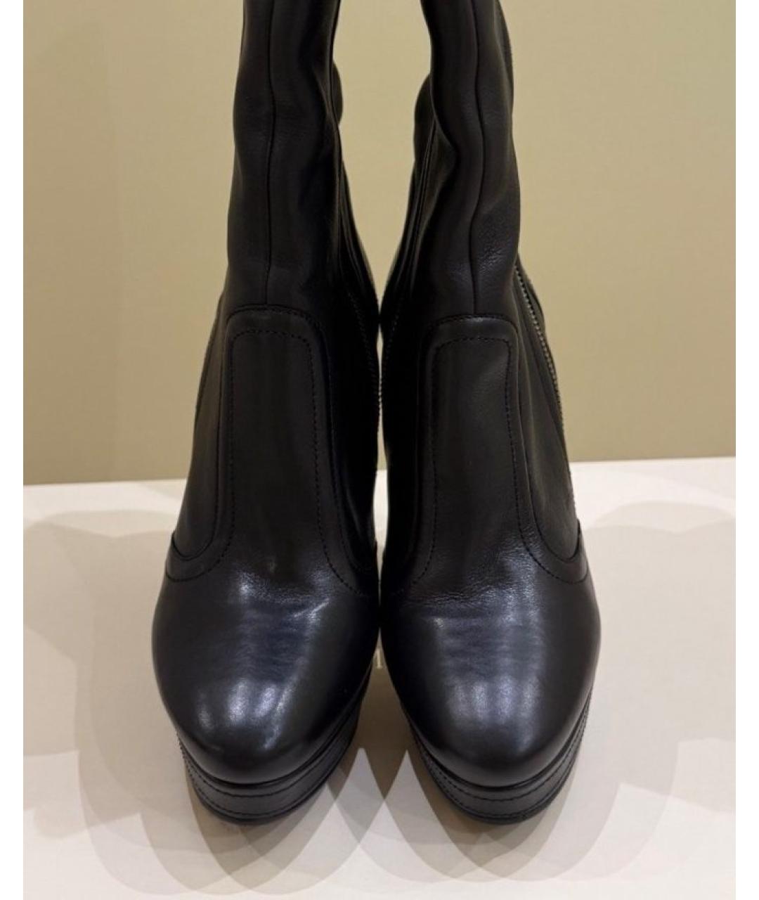 JIMMY CHOO Черные кожаные сапоги, фото 3