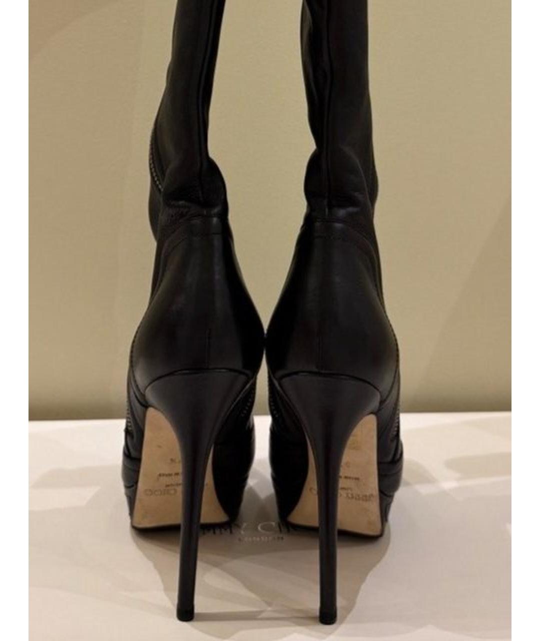 JIMMY CHOO Черные кожаные сапоги, фото 4