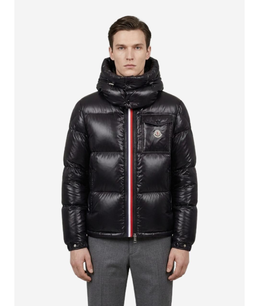 MONCLER Черный полиамидовый пуховик, фото 2