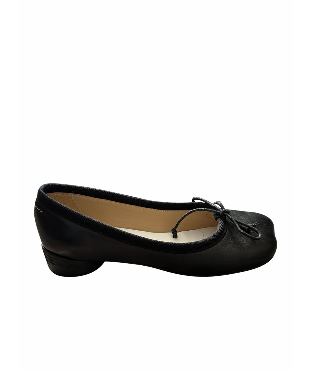 MM6 MAISON MARGIELA Черные кожаные балетки, фото 1
