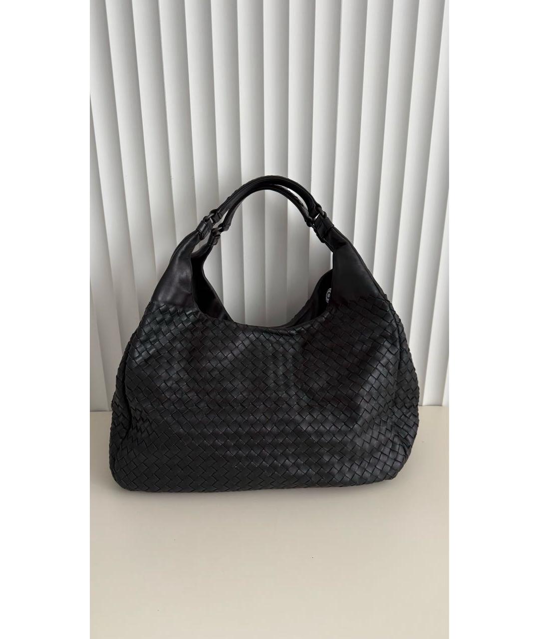 BOTTEGA VENETA Черная кожаная сумка тоут, фото 3
