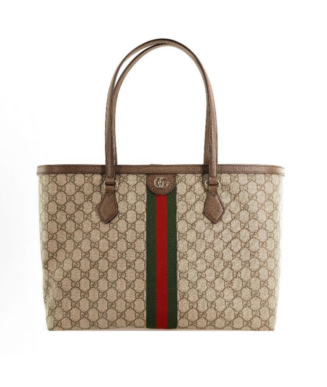 GUCCI Бежевая сумка тоут из канвы, фото 5