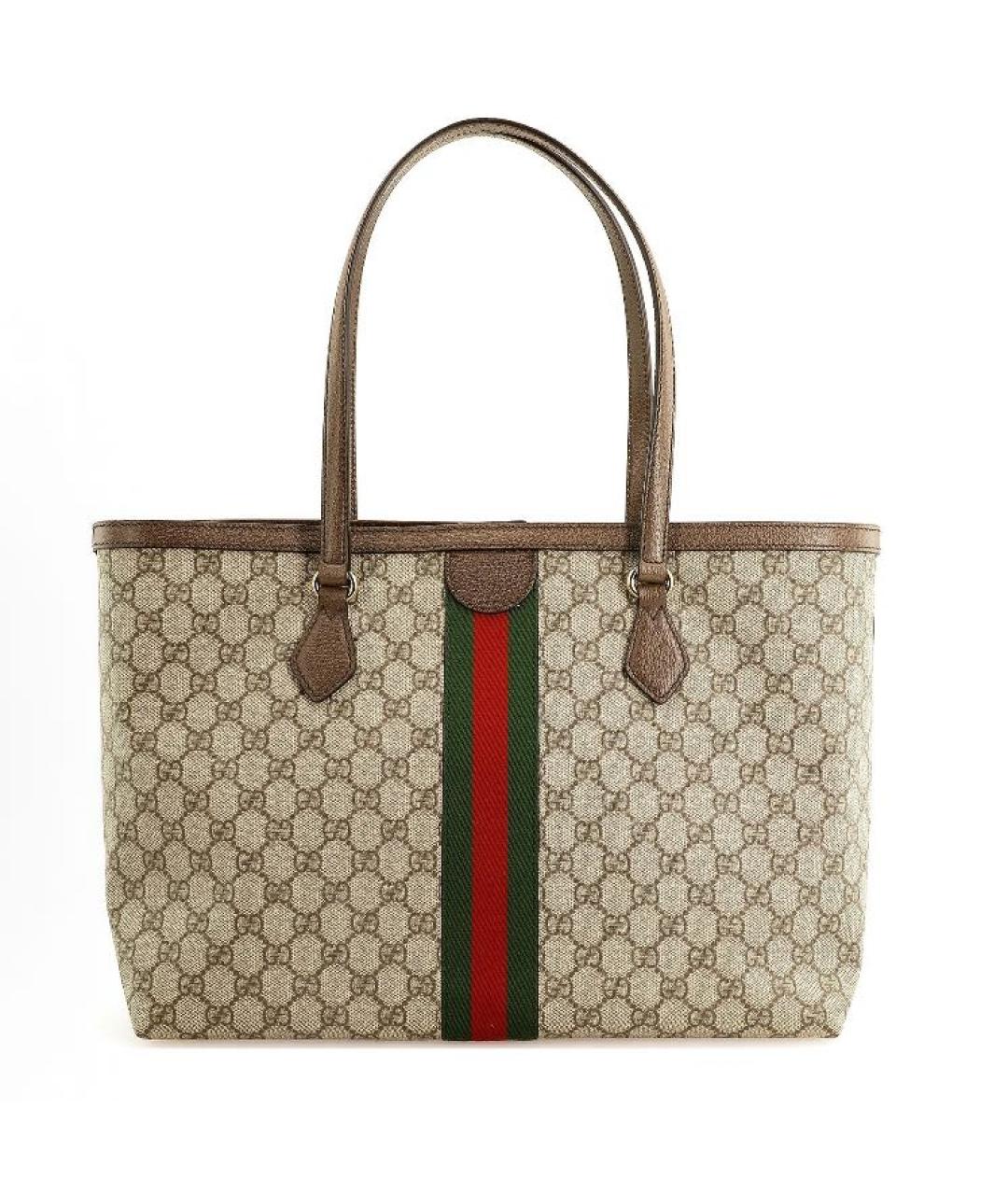 GUCCI Бежевая сумка тоут из канвы, фото 2