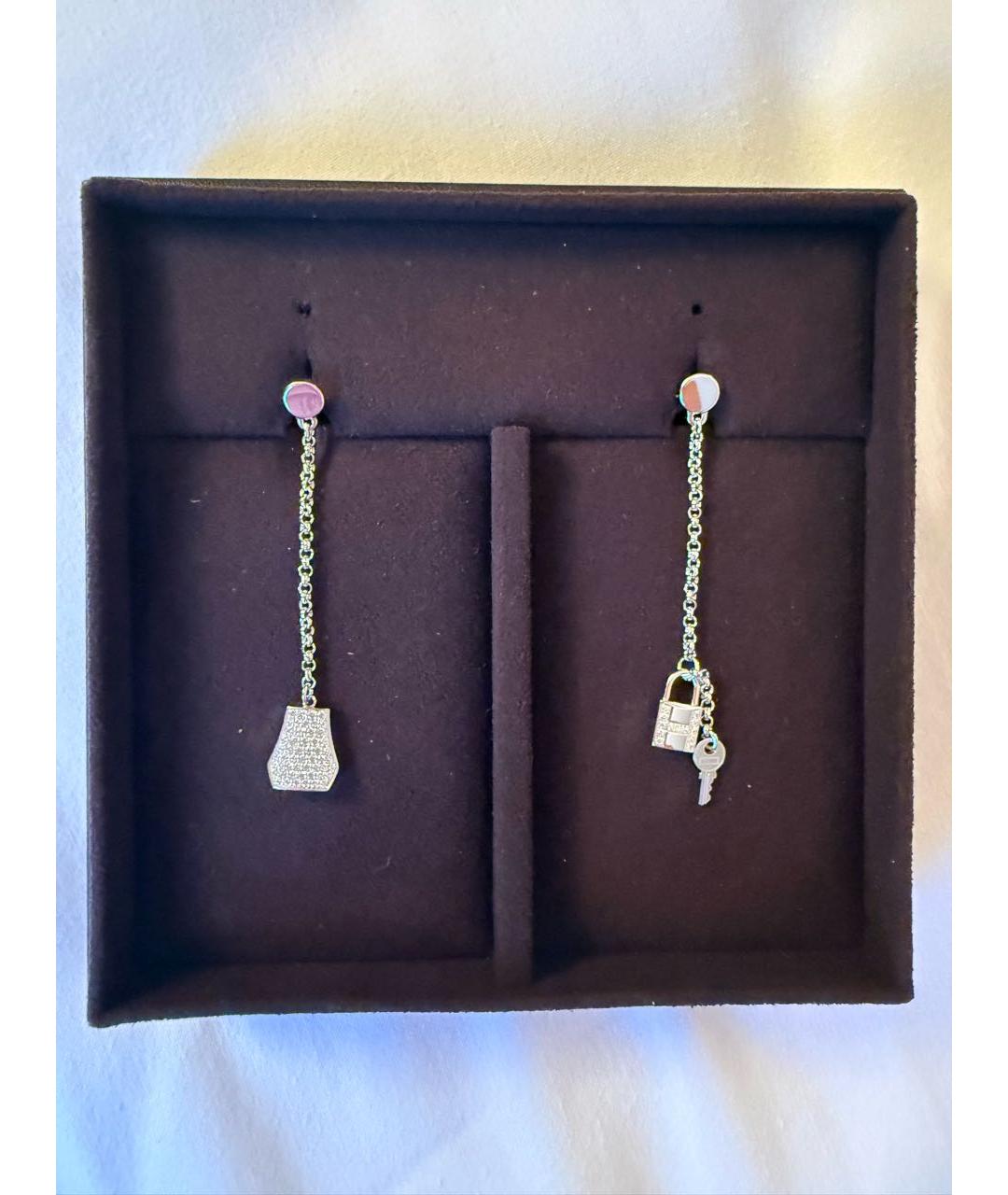 HERMES Серебряные серьги из белого золота, фото 3