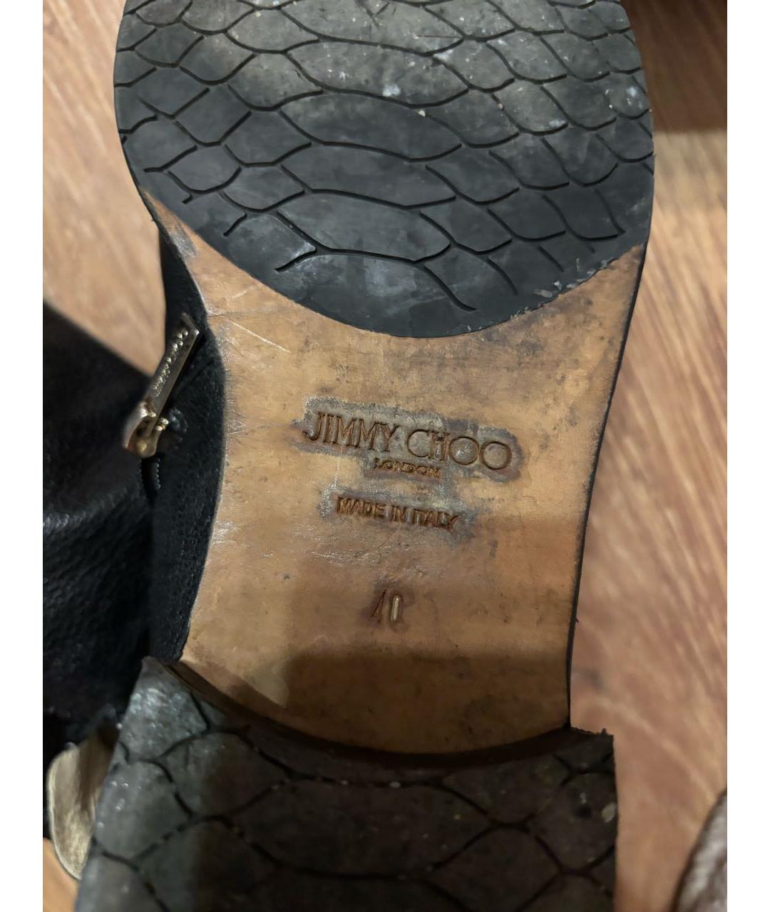 JIMMY CHOO Черные кожаные ботфорты, фото 6