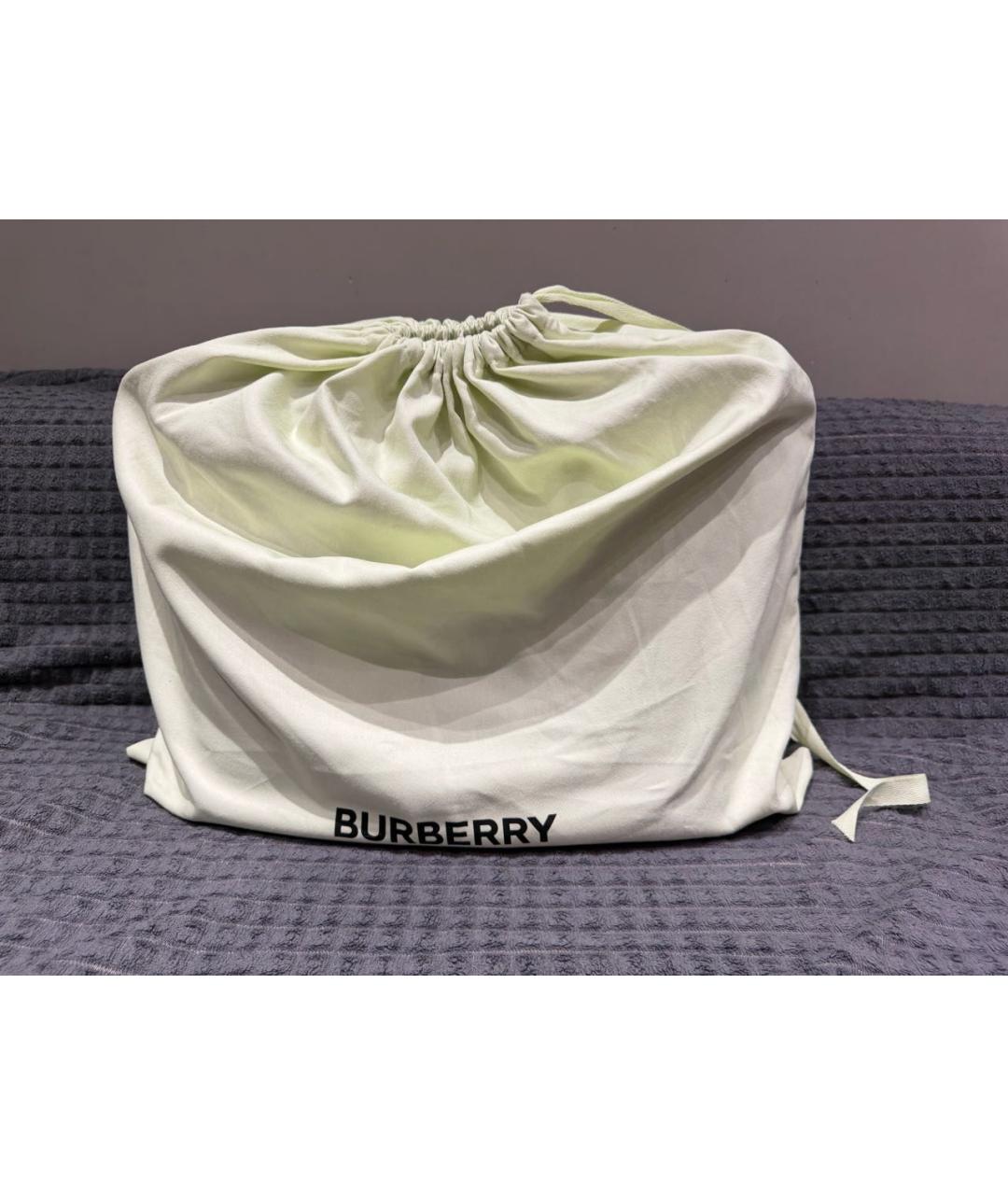 BURBERRY Черная кожаная сумка тоут, фото 6