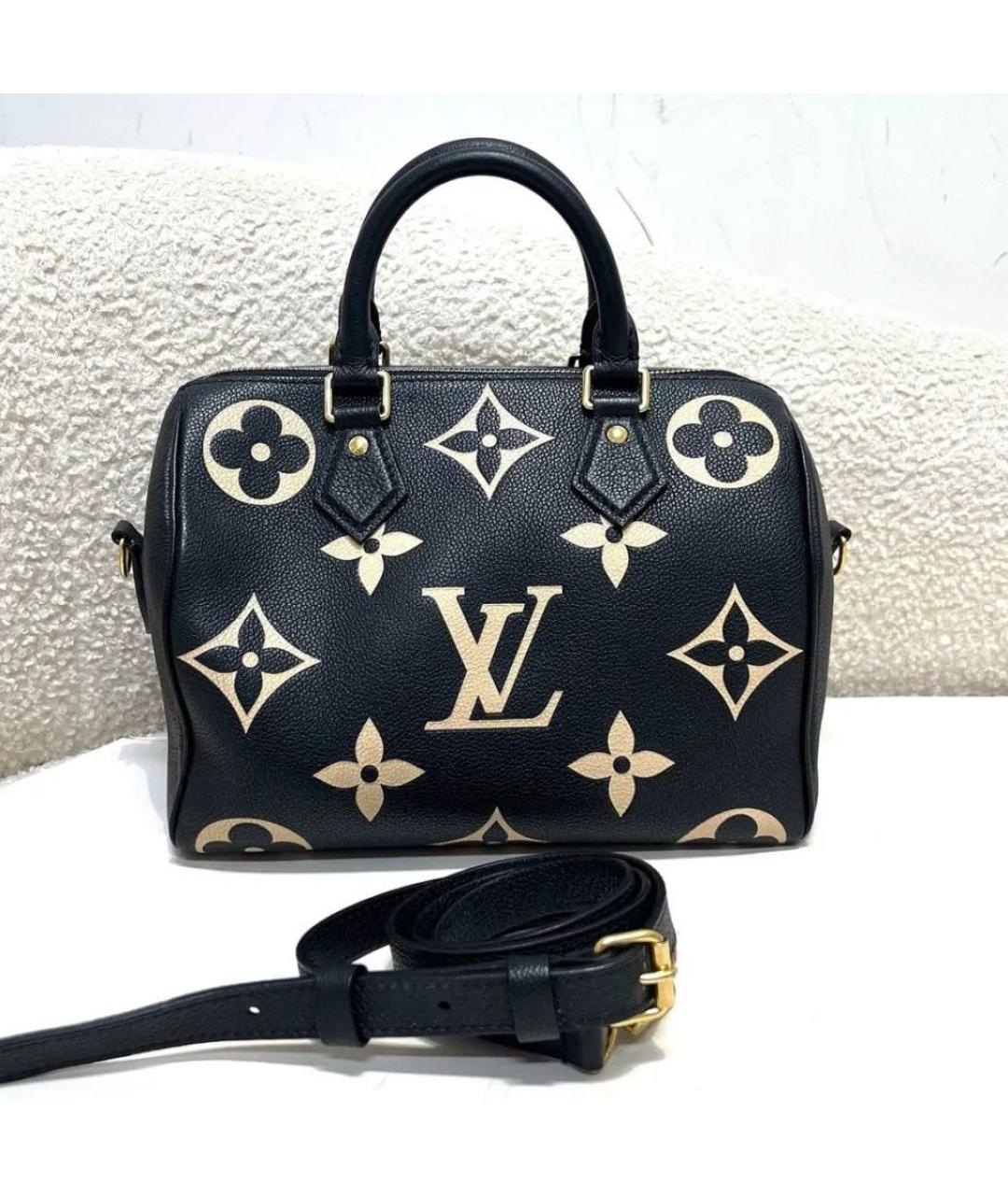 LOUIS VUITTON Черная кожаная сумка с короткими ручками, фото 3