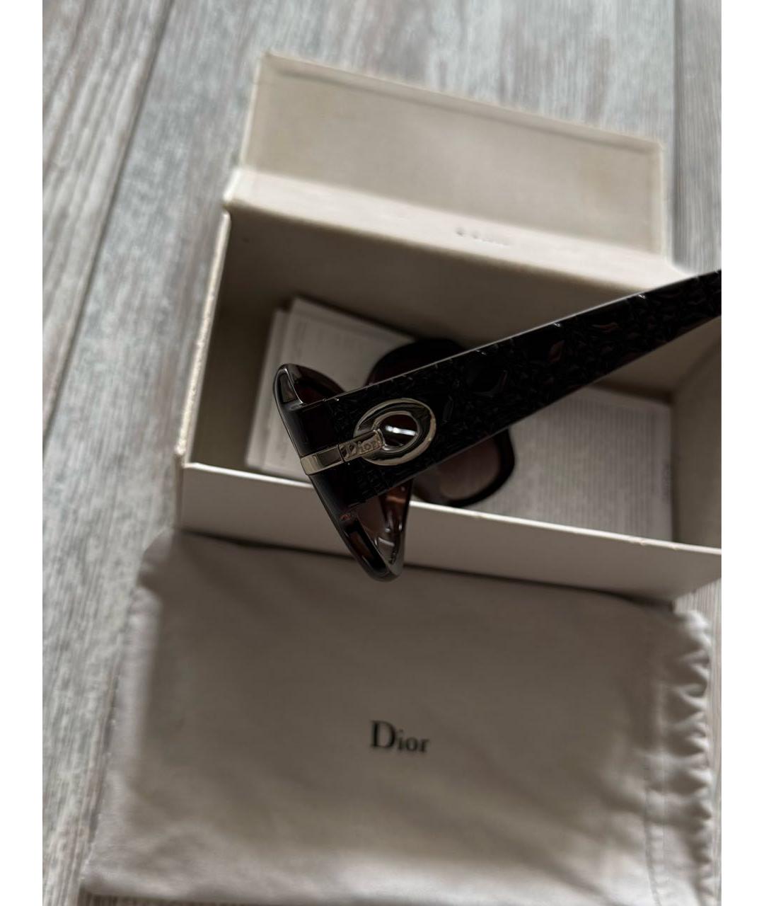 CHRISTIAN DIOR Коричневые пластиковые солнцезащитные очки, фото 2