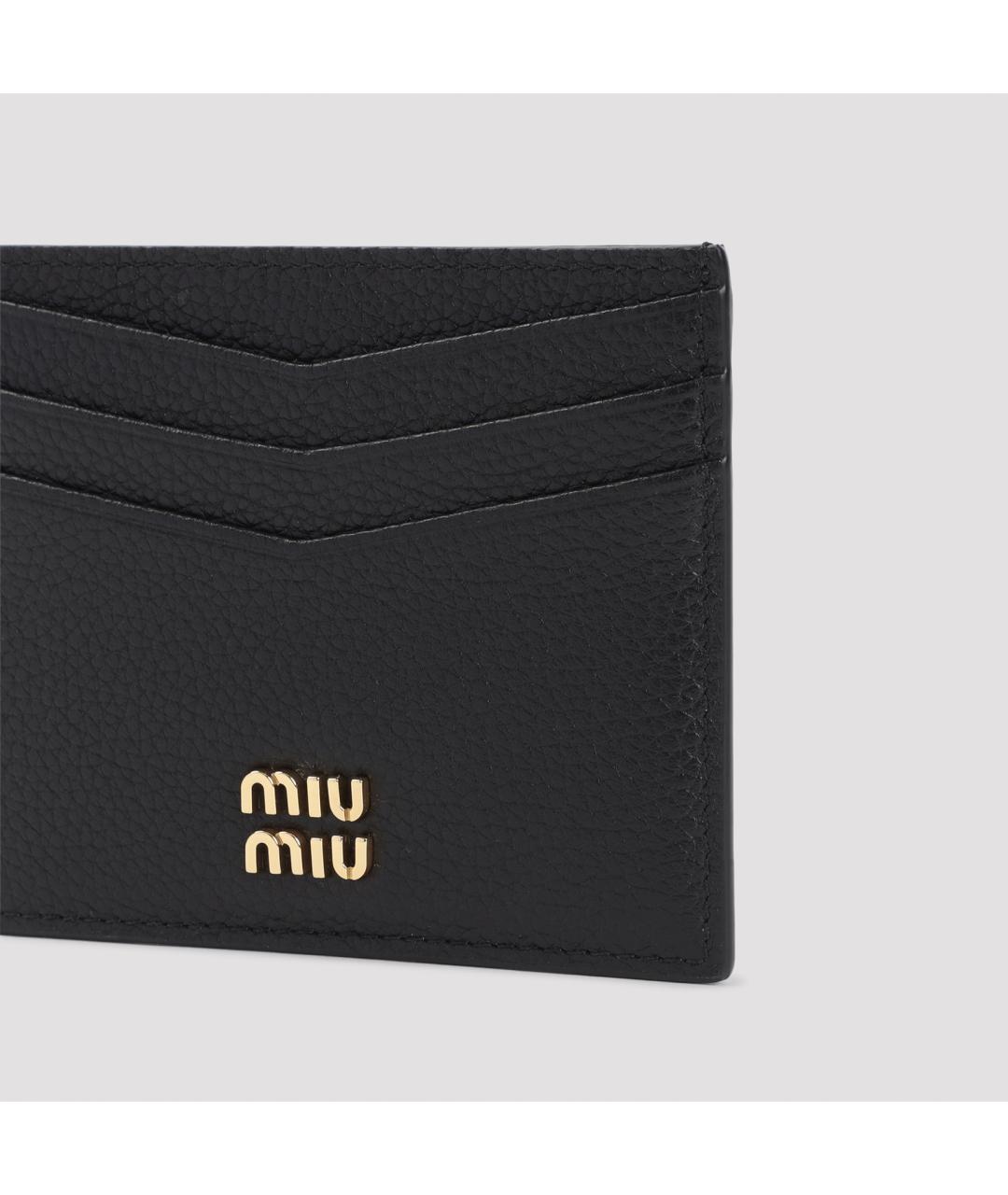 MIU MIU Черный кожаный кардхолдер, фото 3