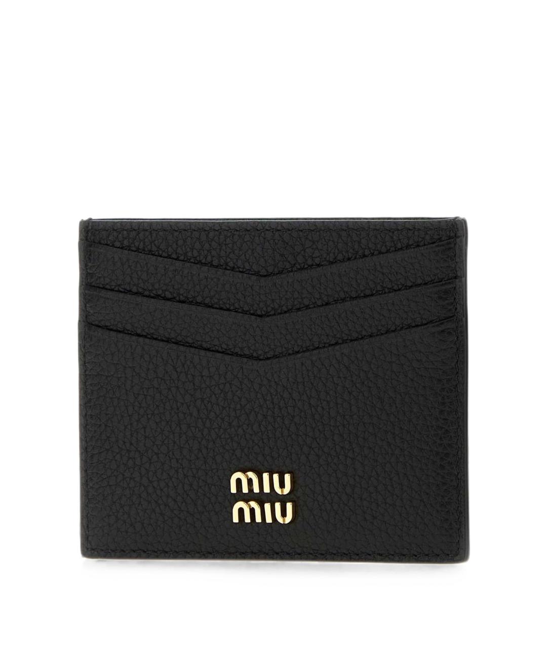 MIU MIU Черный кожаный кардхолдер, фото 2