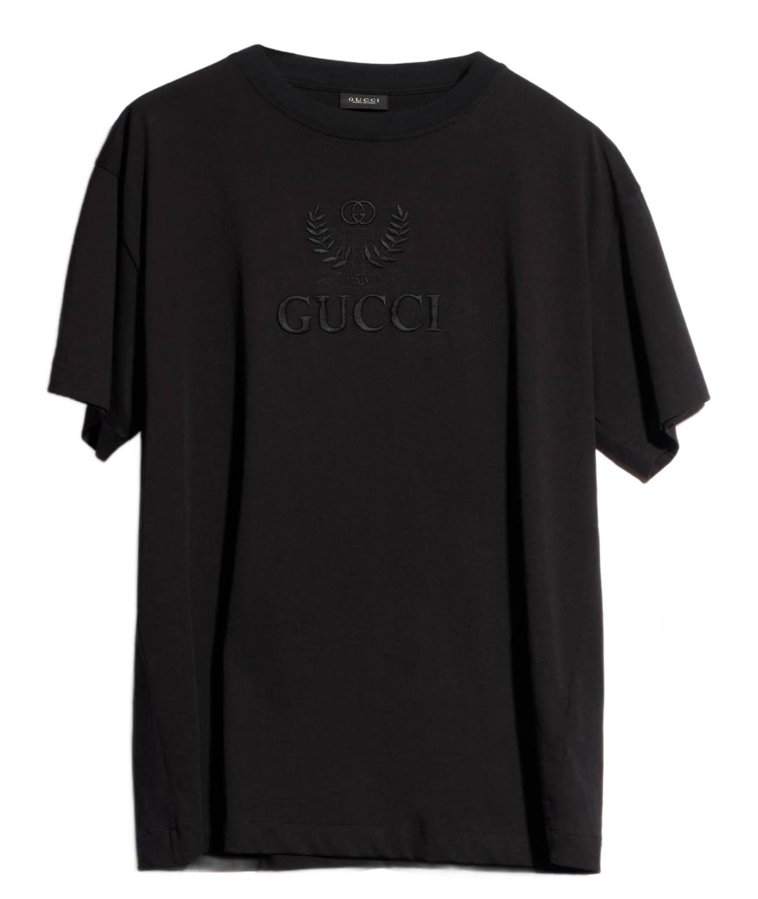 GUCCI Черная хлопковая футболка, фото 1
