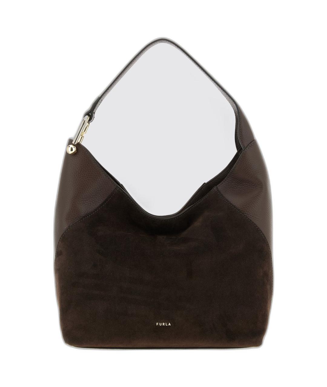 FURLA Коричневая кожаная сумка через плечо, фото 1