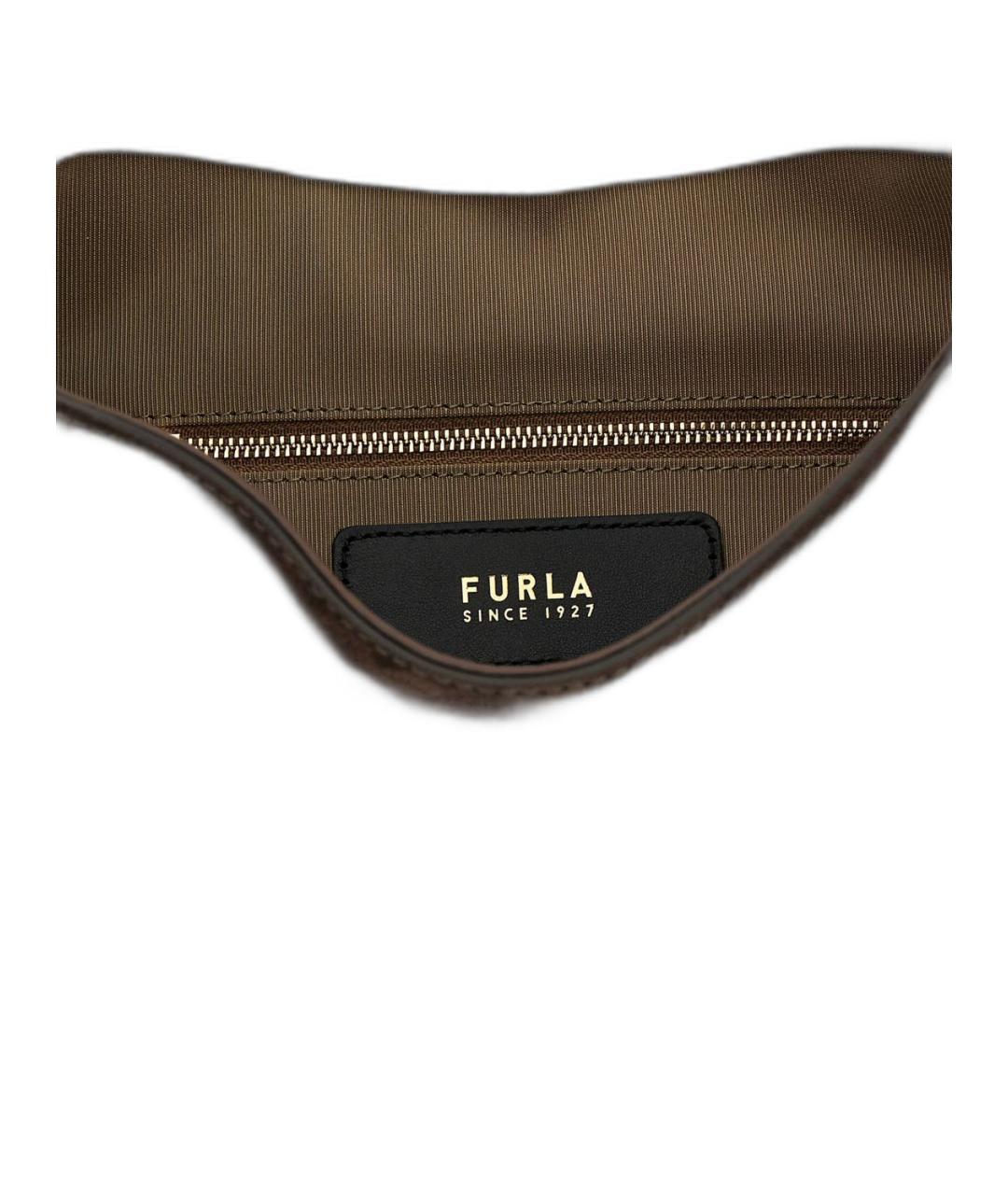 FURLA Коричневая кожаная сумка через плечо, фото 4