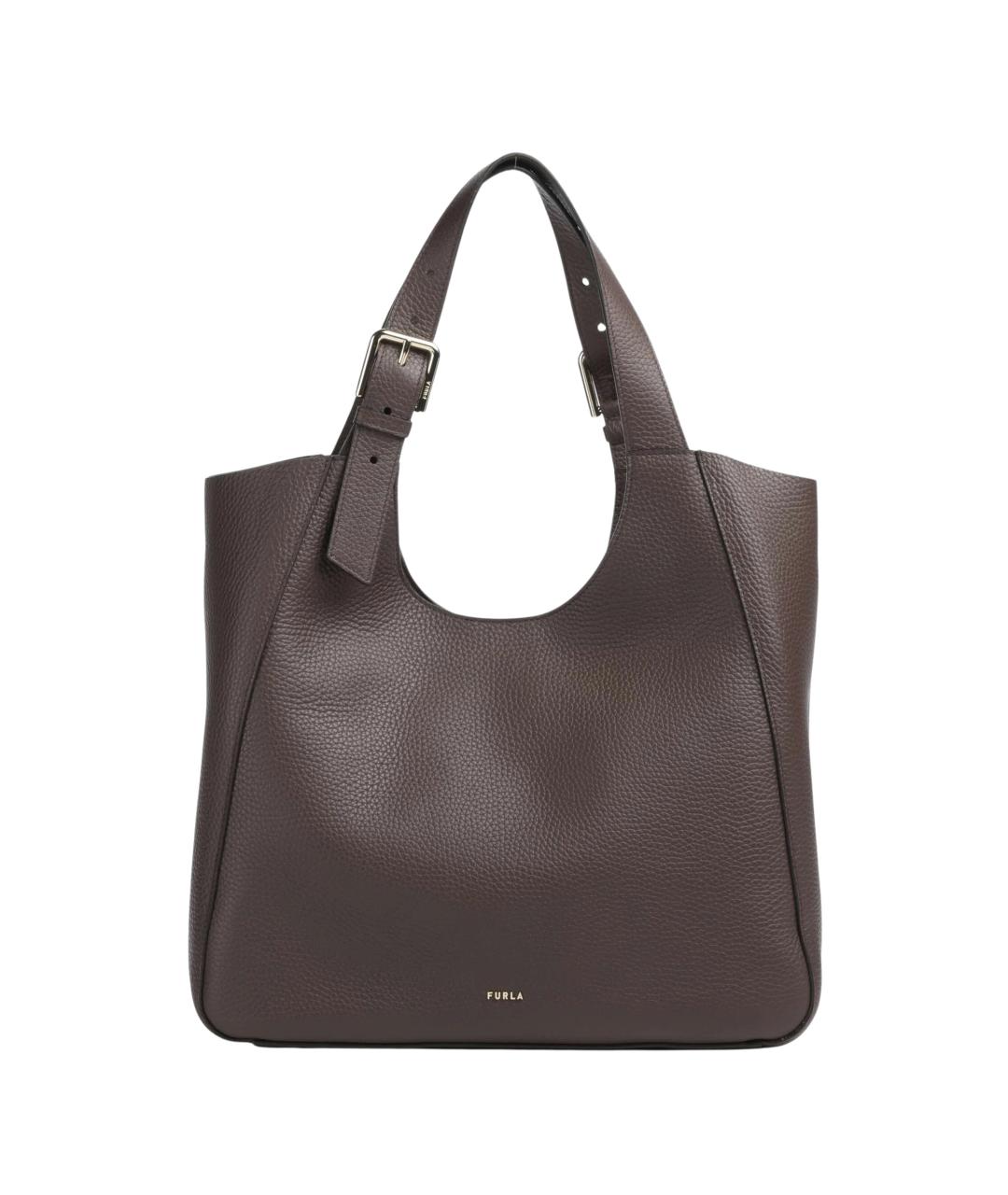 FURLA Коричневая кожаная сумка тоут, фото 3