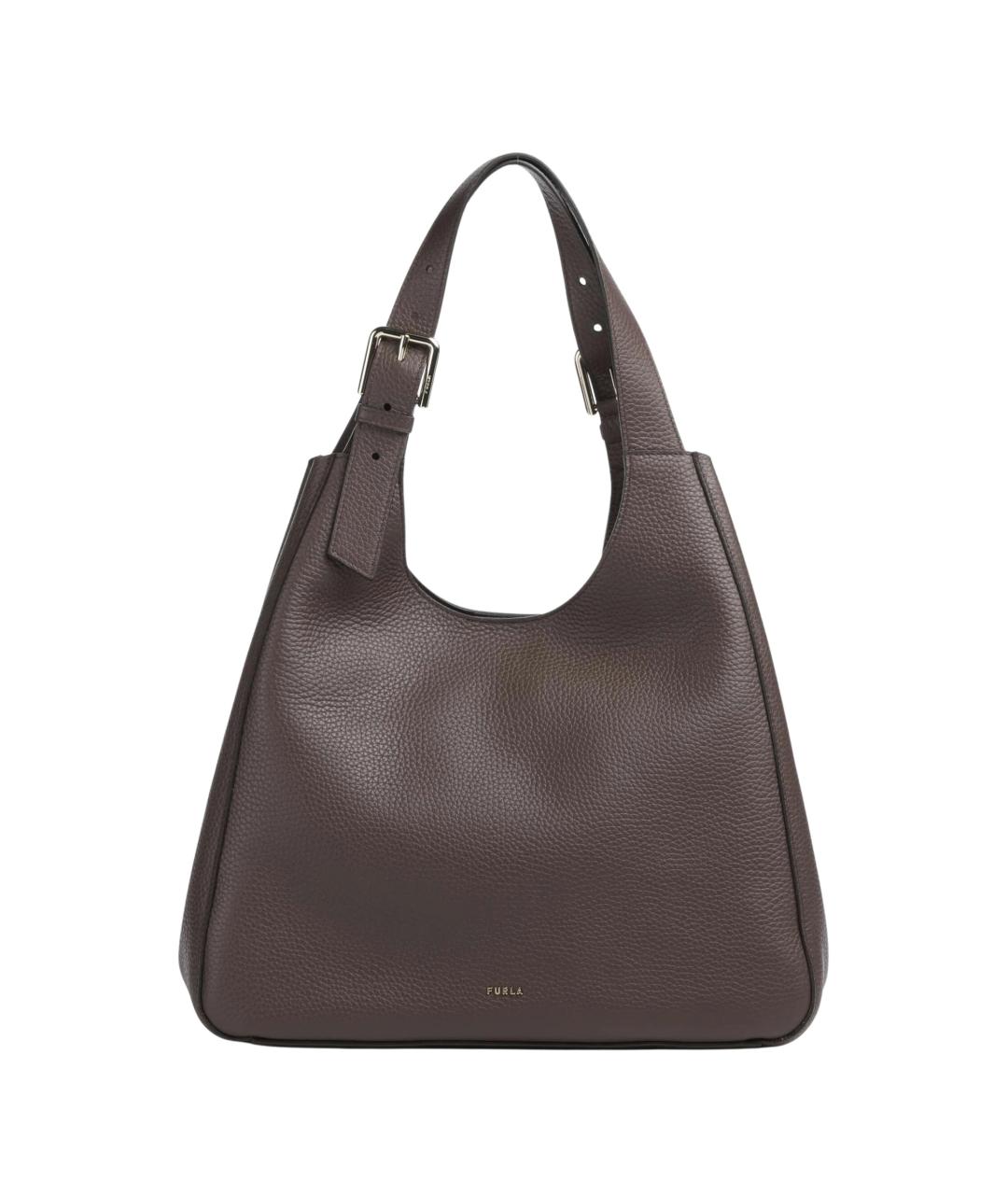 FURLA Коричневая кожаная сумка тоут, фото 1
