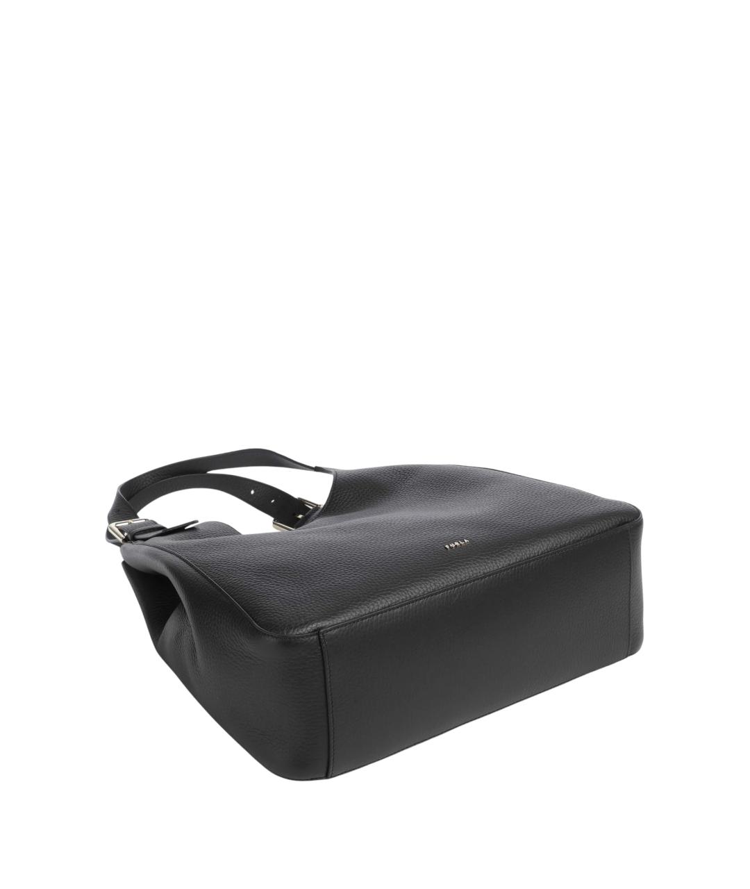 FURLA Черная кожаная сумка тоут, фото 5