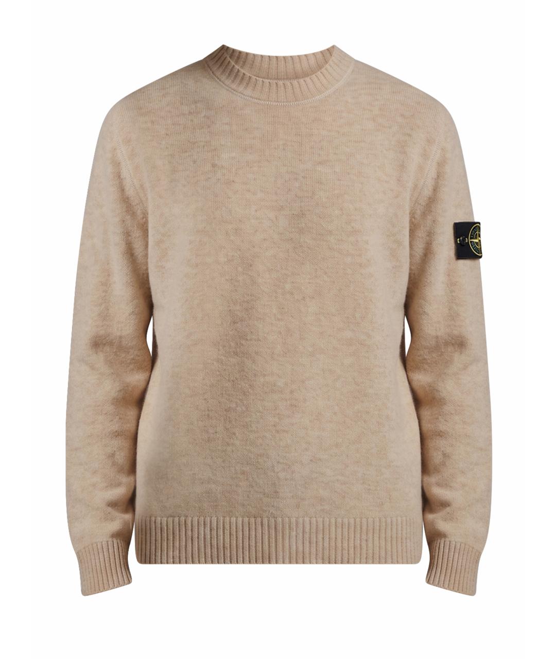 STONE ISLAND Бежевый шерстяной джемпер / свитер, фото 1