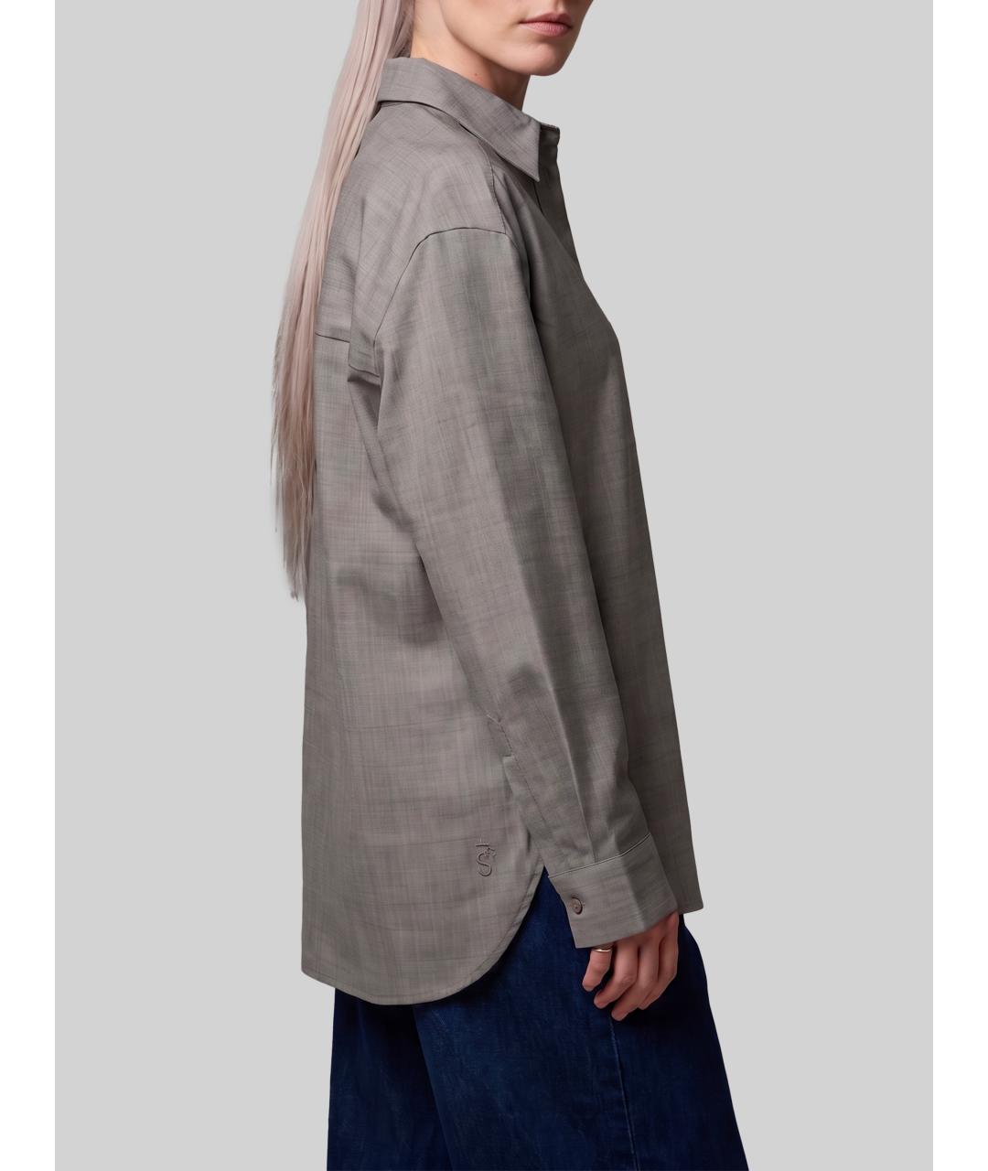 THE FRANKIE SHOP Коричневая шерстяная рубашка, фото 2