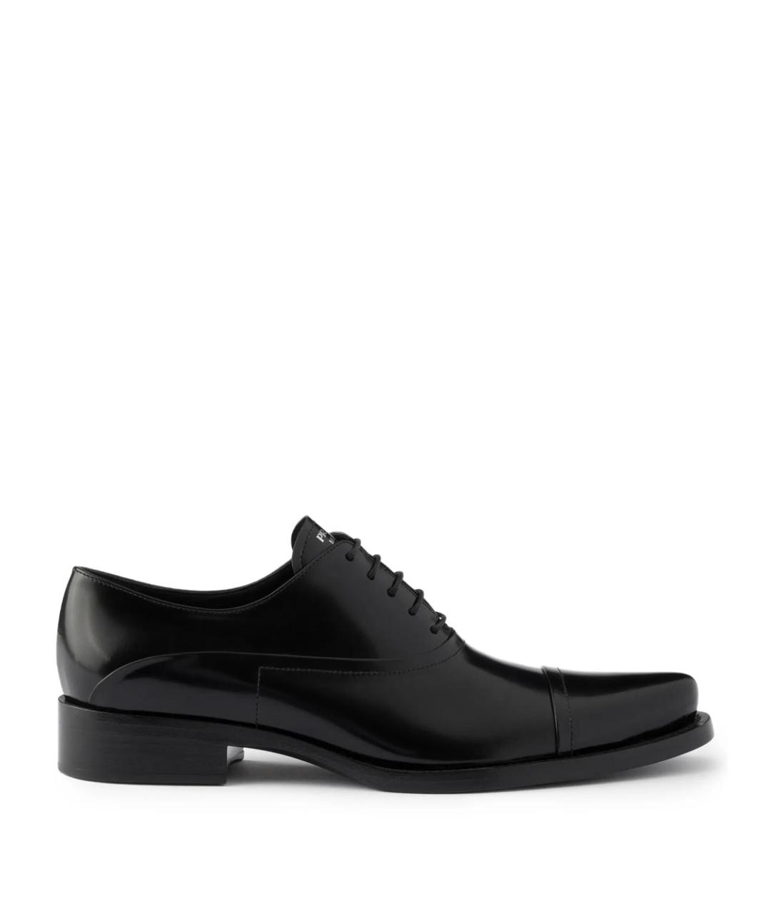 PRADA Черные кожаные туфли, фото 1