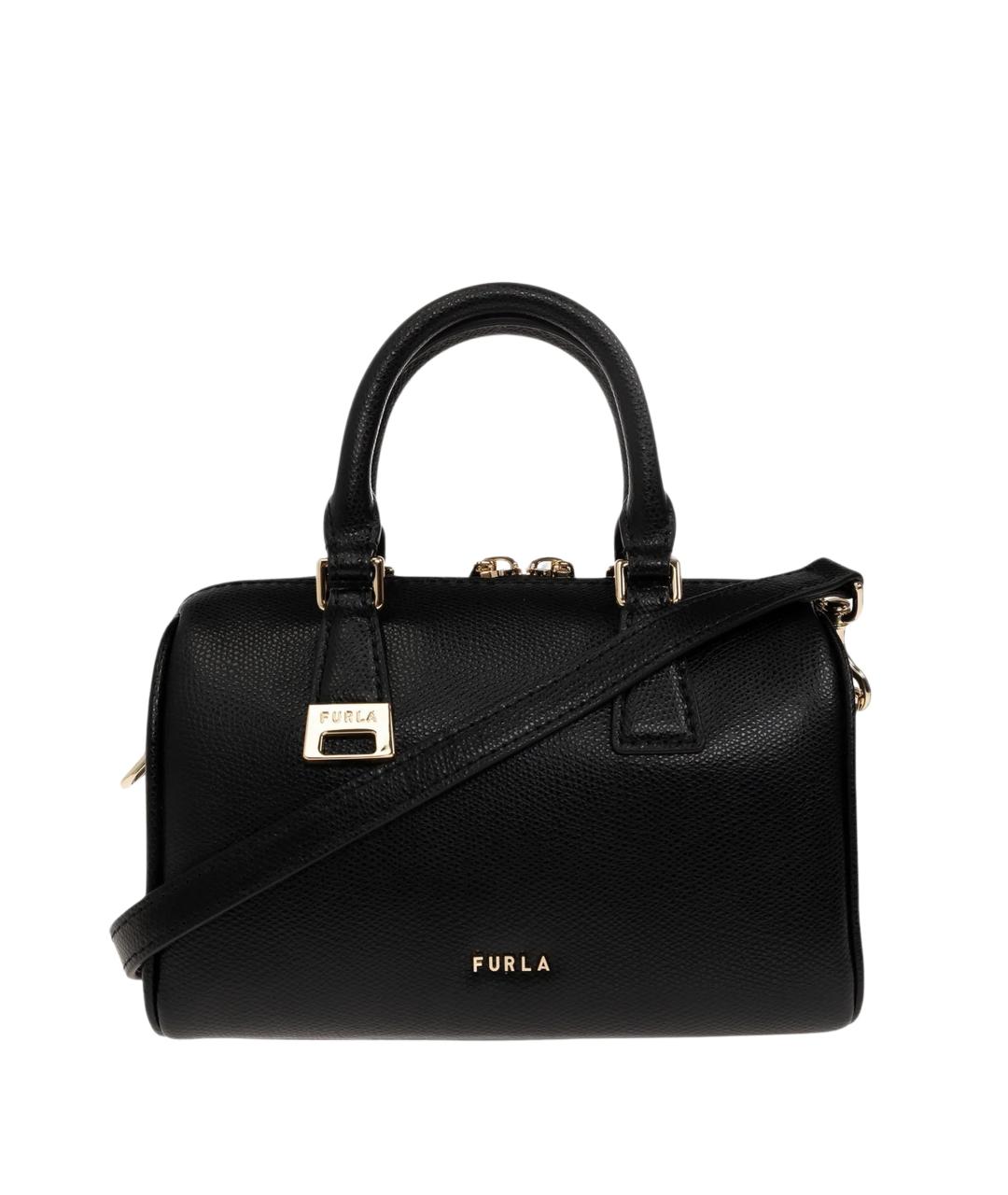 FURLA Черная кожаная сумка с короткими ручками, фото 1