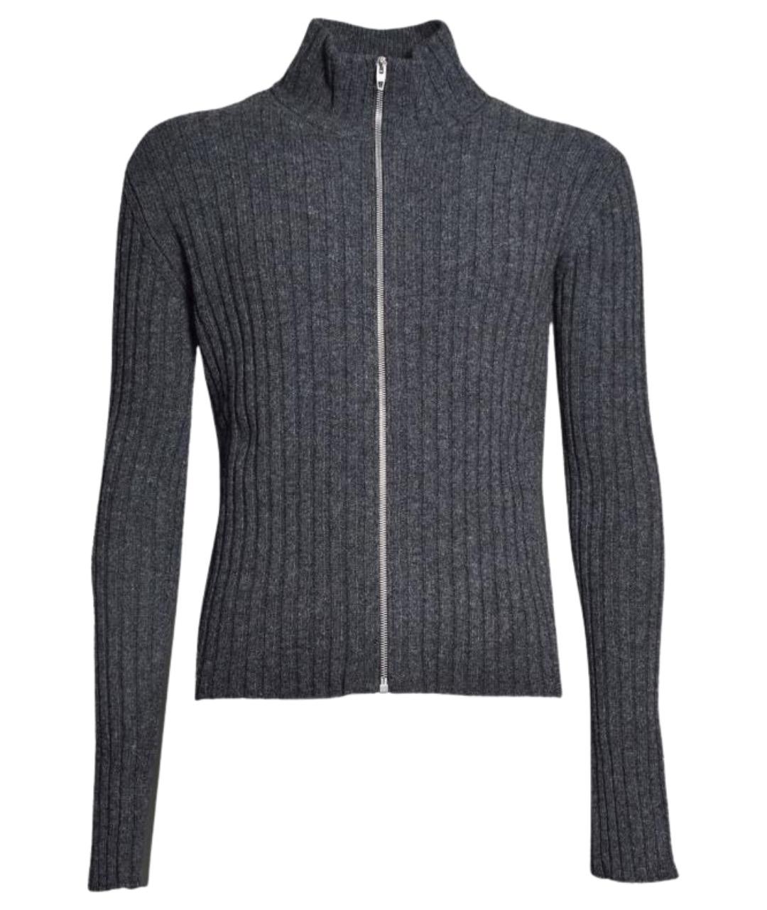 JIL SANDER Антрацитовый шерстяной кардиган, фото 1