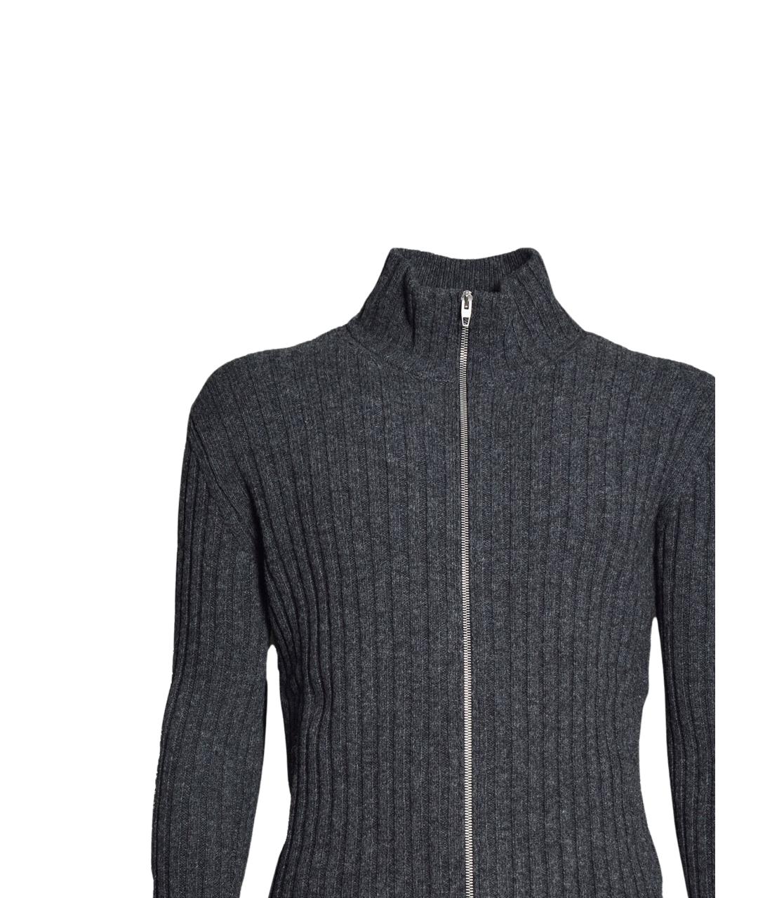 JIL SANDER Антрацитовый шерстяной кардиган, фото 3