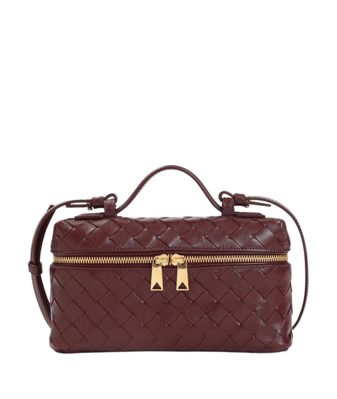 BOTTEGA VENETA Бордовая кожаная сумка с короткими ручками, фото 1