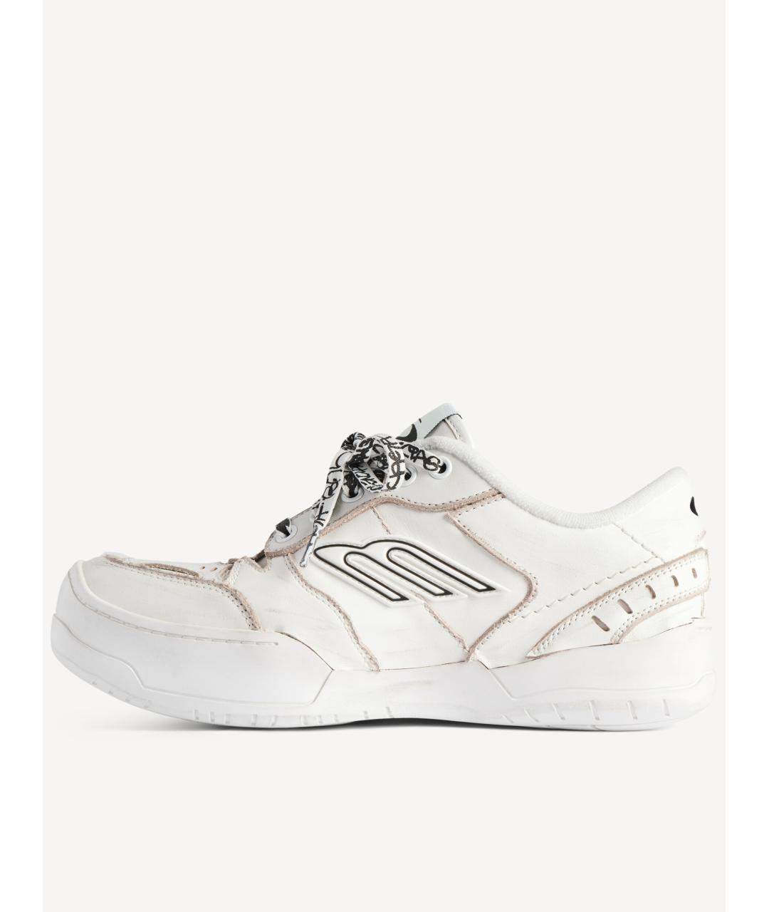 BALENCIAGA Белые кожаные кроссовки, фото 4