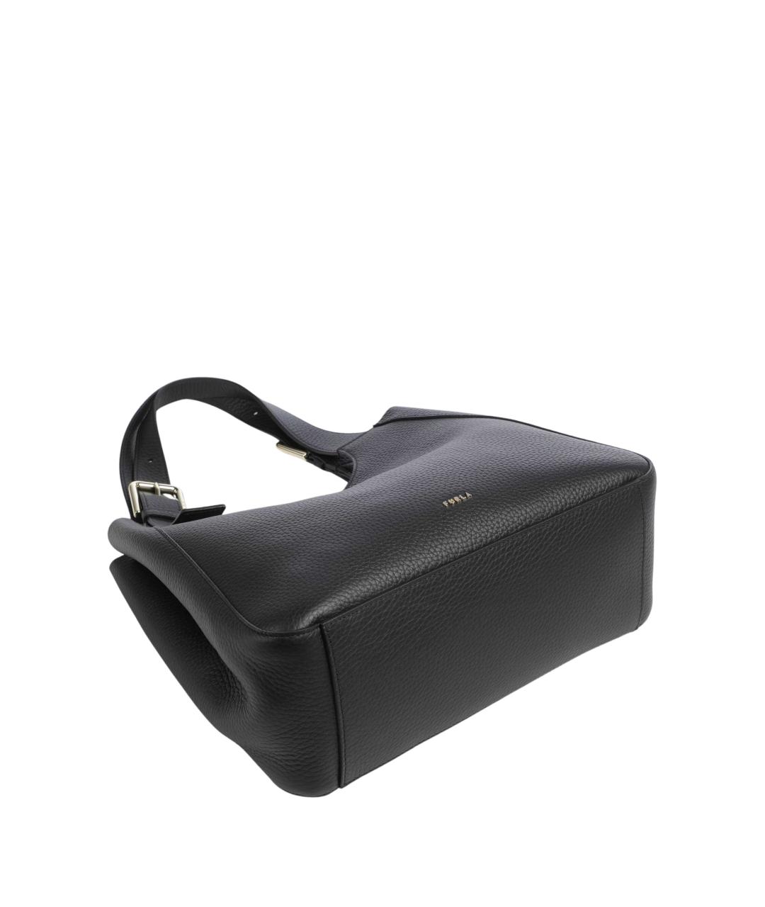 FURLA Черная кожаная сумка тоут, фото 5