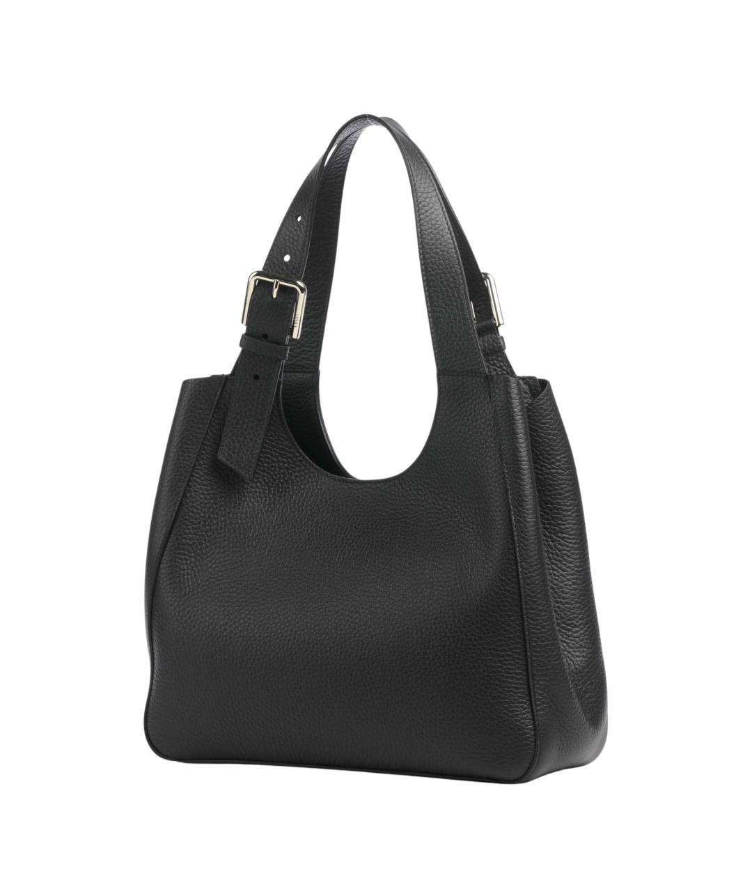 FURLA Черная кожаная сумка тоут, фото 2