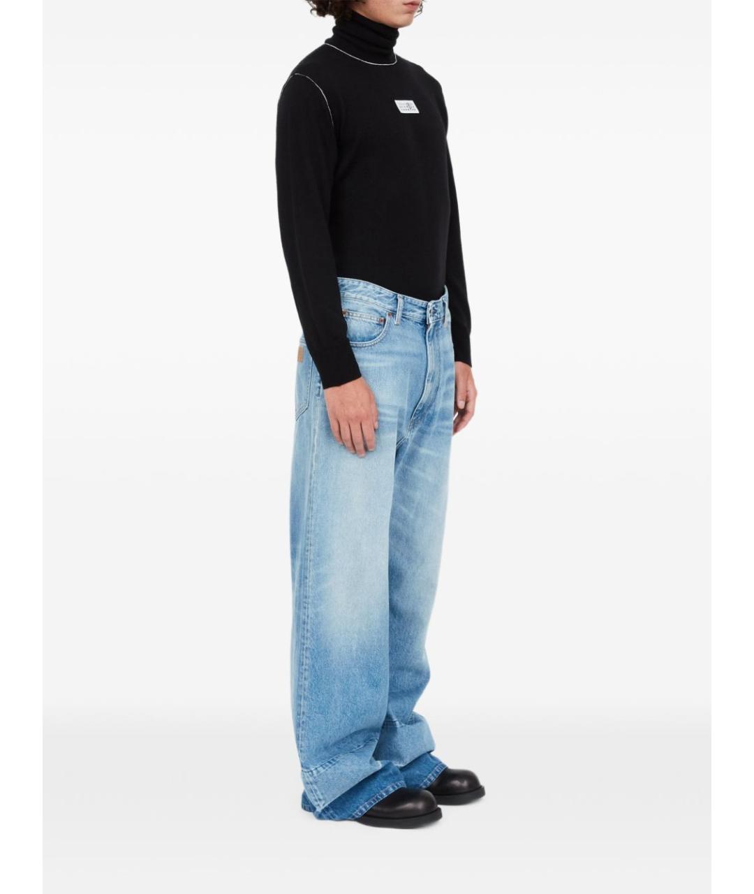 MM6 MAISON MARGIELA Голубые хлопковые прямые джинсы, фото 2