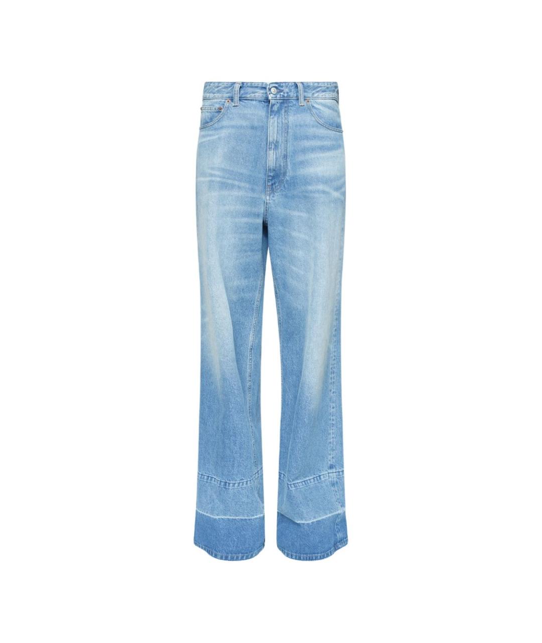 MM6 MAISON MARGIELA Голубые хлопковые прямые джинсы, фото 1