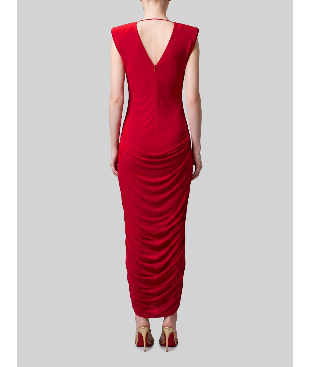 VERSACE Красное вискозное вечернее платье, фото 4