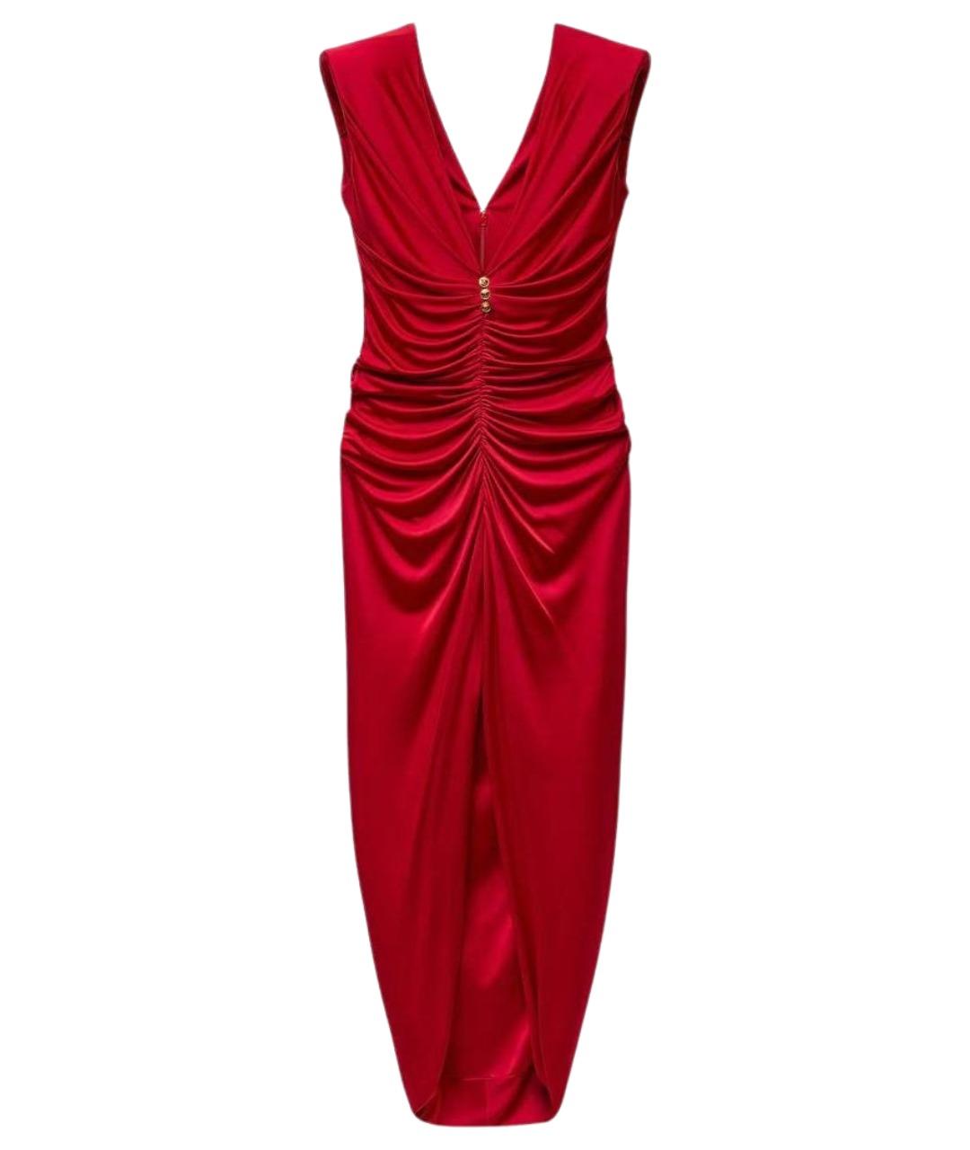 VERSACE Красное вискозное вечернее платье, фото 1