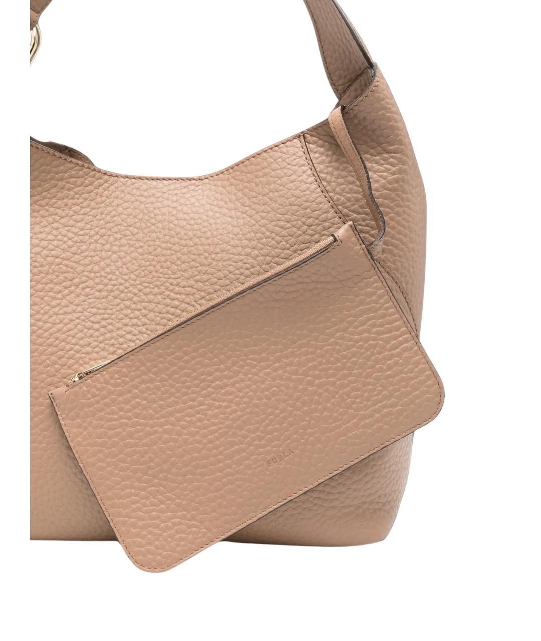 FURLA Бежевая кожаная сумка через плечо, фото 3
