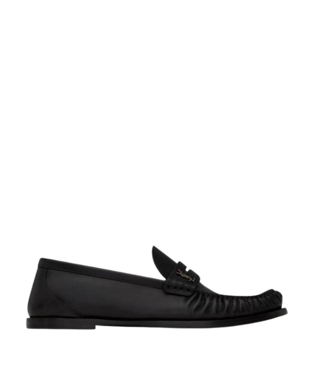SAINT LAURENT Черные кожаные лоферы, фото 1
