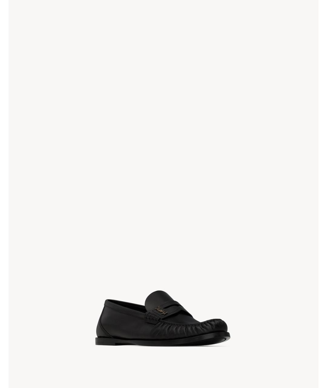 SAINT LAURENT Черные кожаные лоферы, фото 3