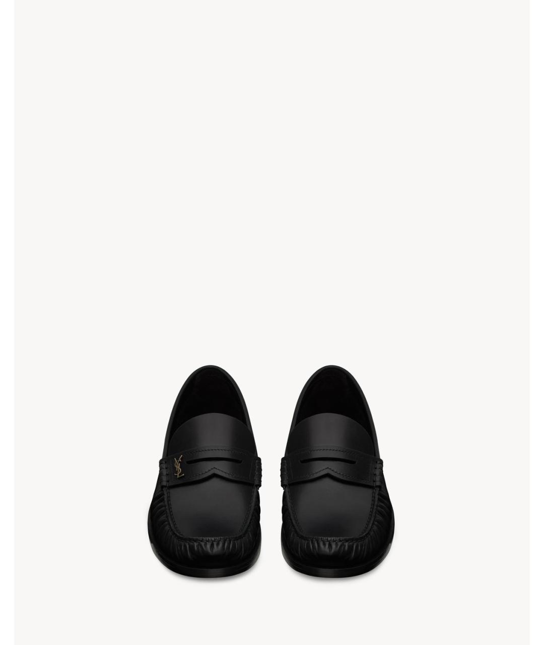 SAINT LAURENT Черные кожаные лоферы, фото 2