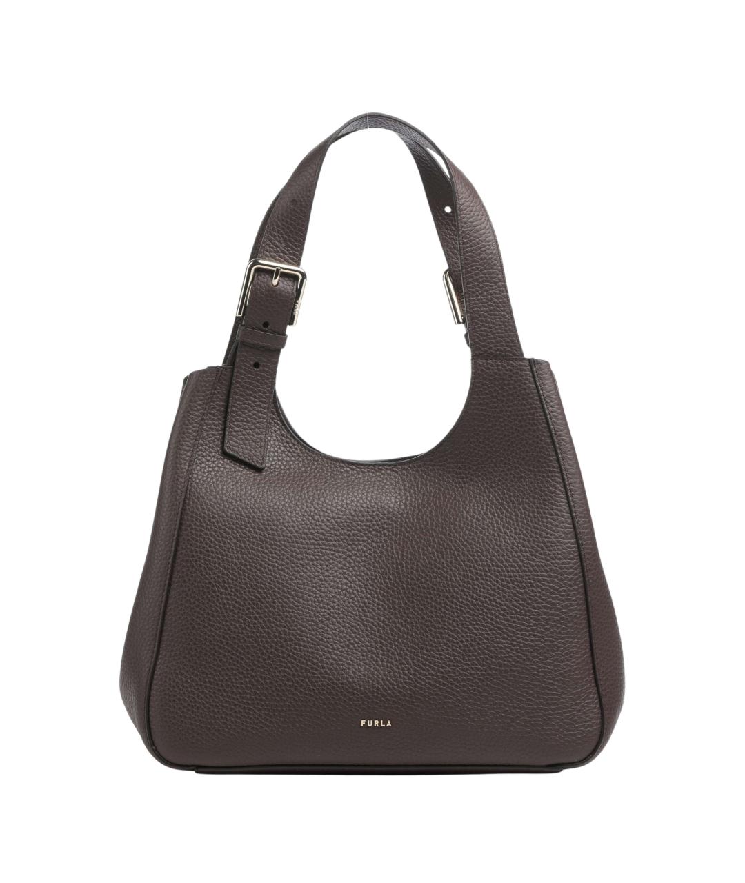 FURLA Коричневая кожаная сумка тоут, фото 1