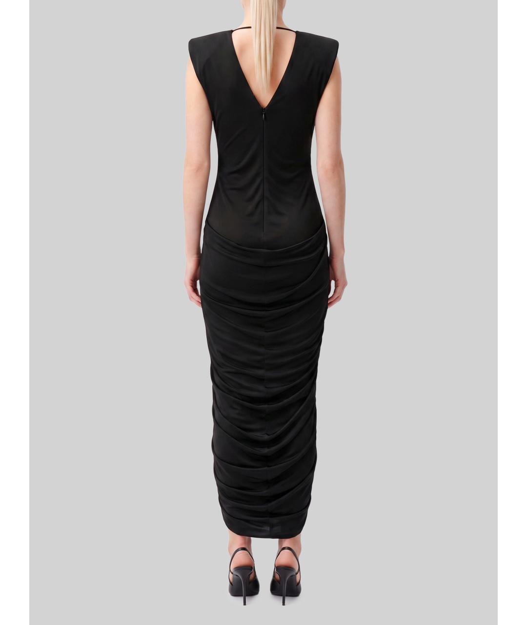 VERSACE Черное вискозное вечернее платье, фото 4