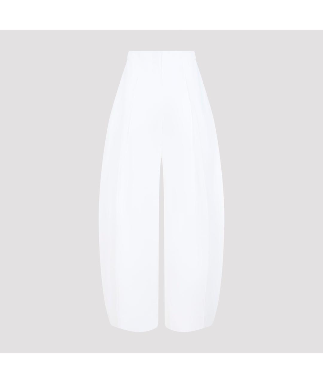 JACQUEMUS Белые хлопковые прямые брюки, фото 2