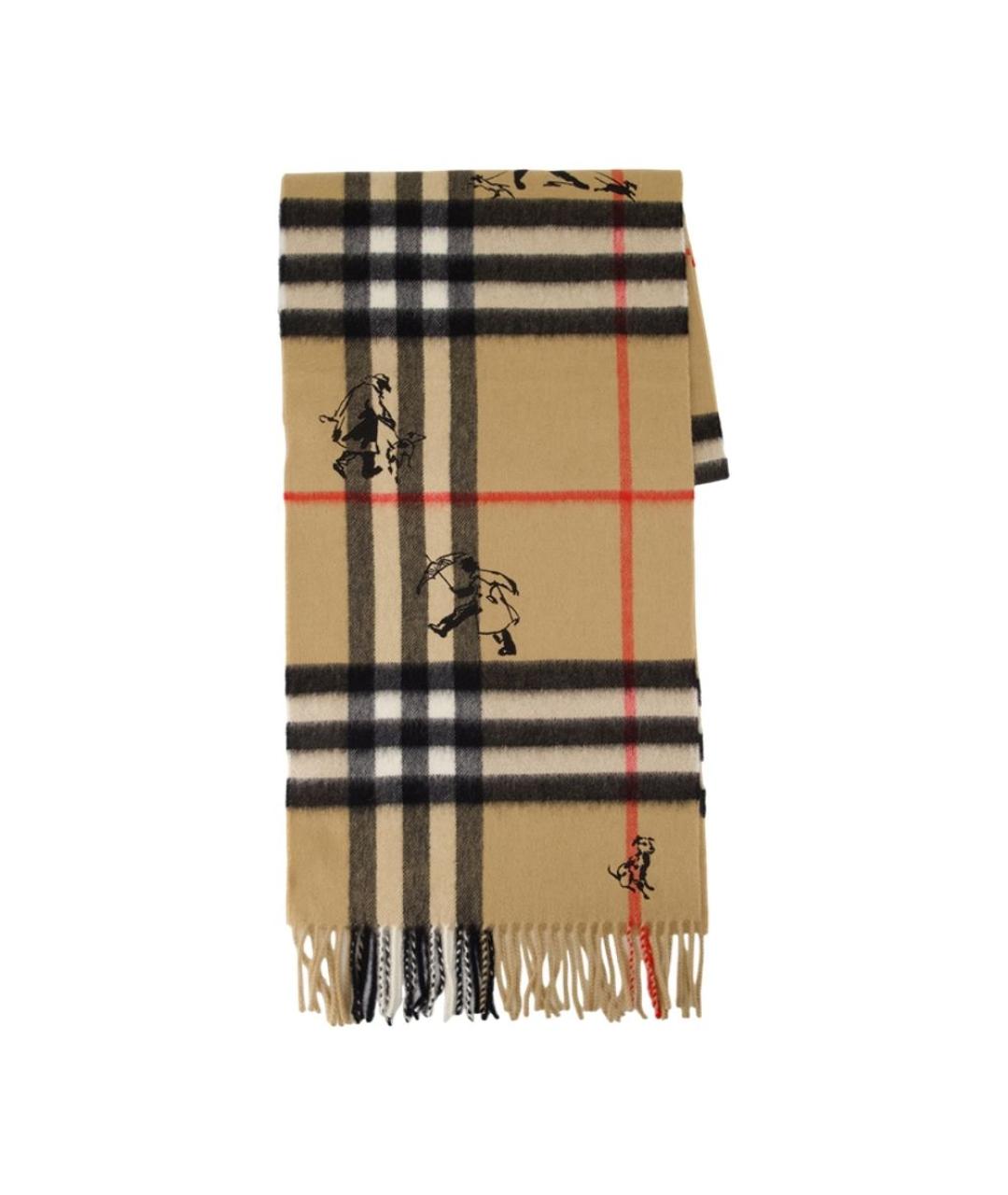 BURBERRY Бежевый кашемировый шарф, фото 2