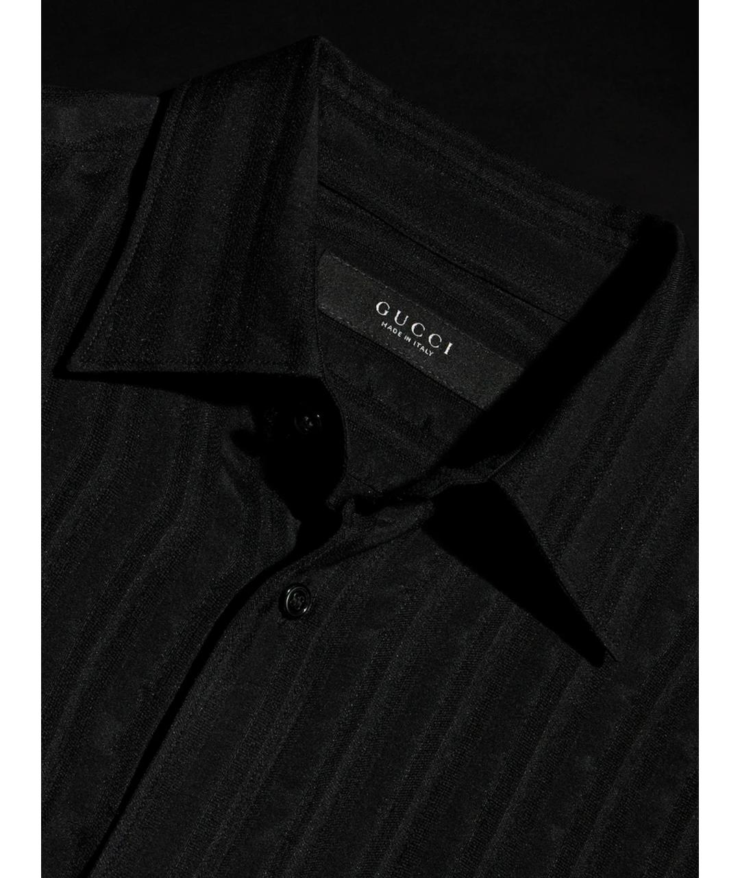 GUCCI Черная шелковая кэжуал рубашка, фото 4