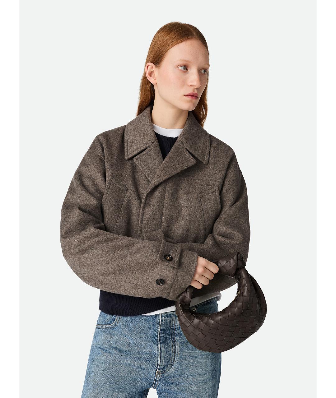 BOTTEGA VENETA Коричневая кожаная сумка с короткими ручками, фото 2