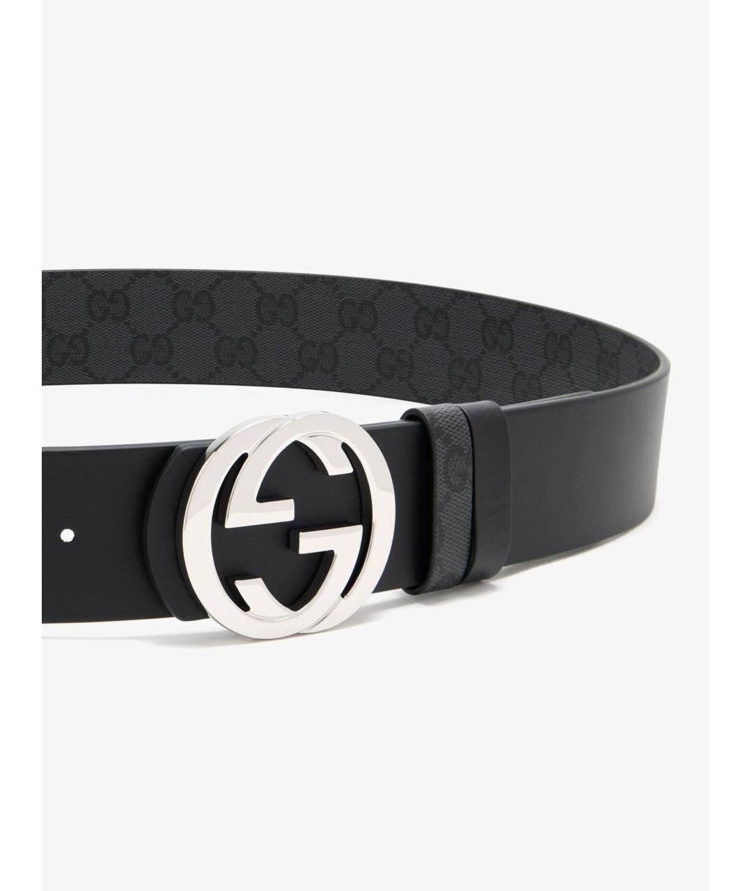 GUCCI Черный кожаный ремень, фото 2
