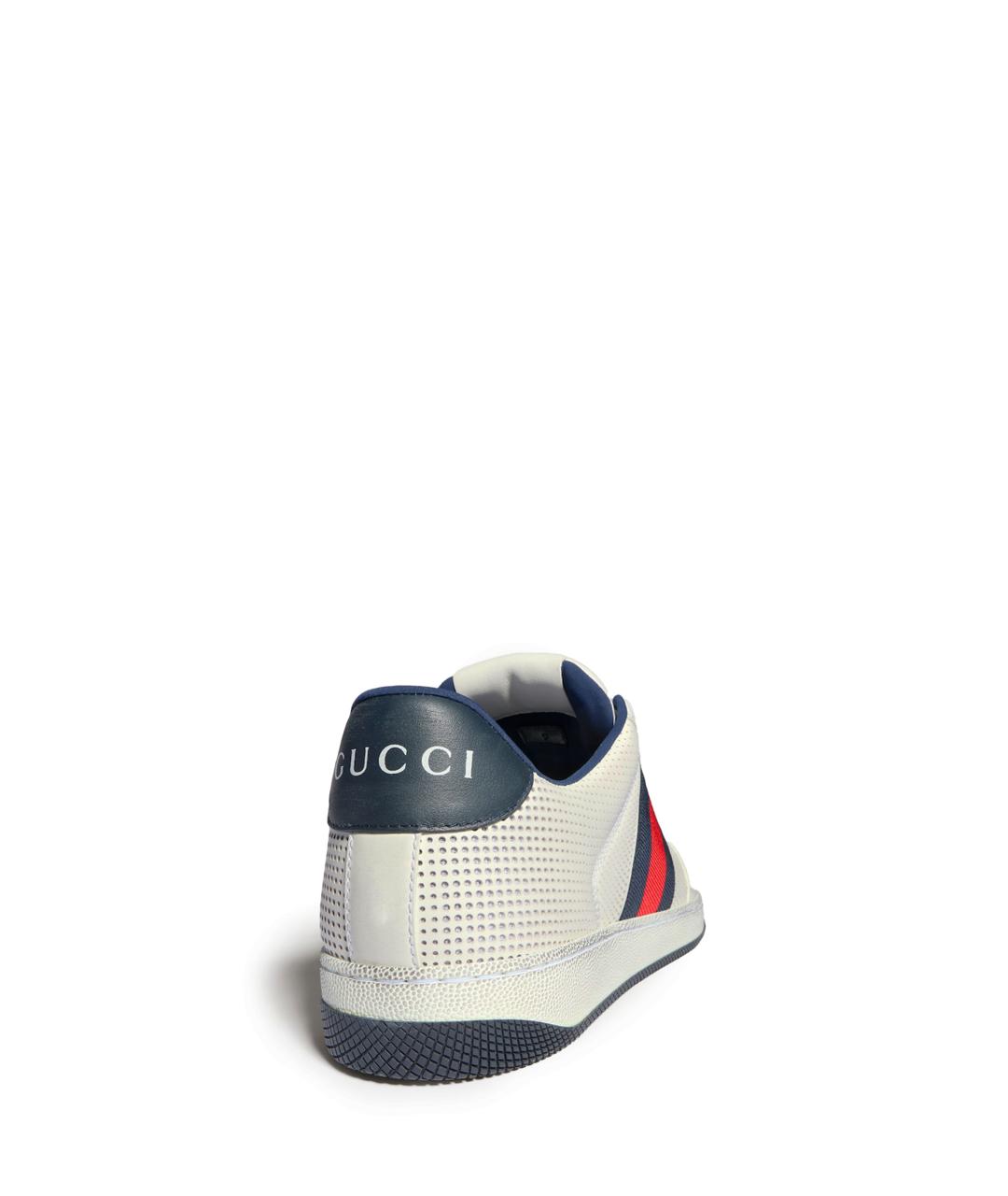 GUCCI Белые кожаные низкие кроссовки / кеды, фото 4