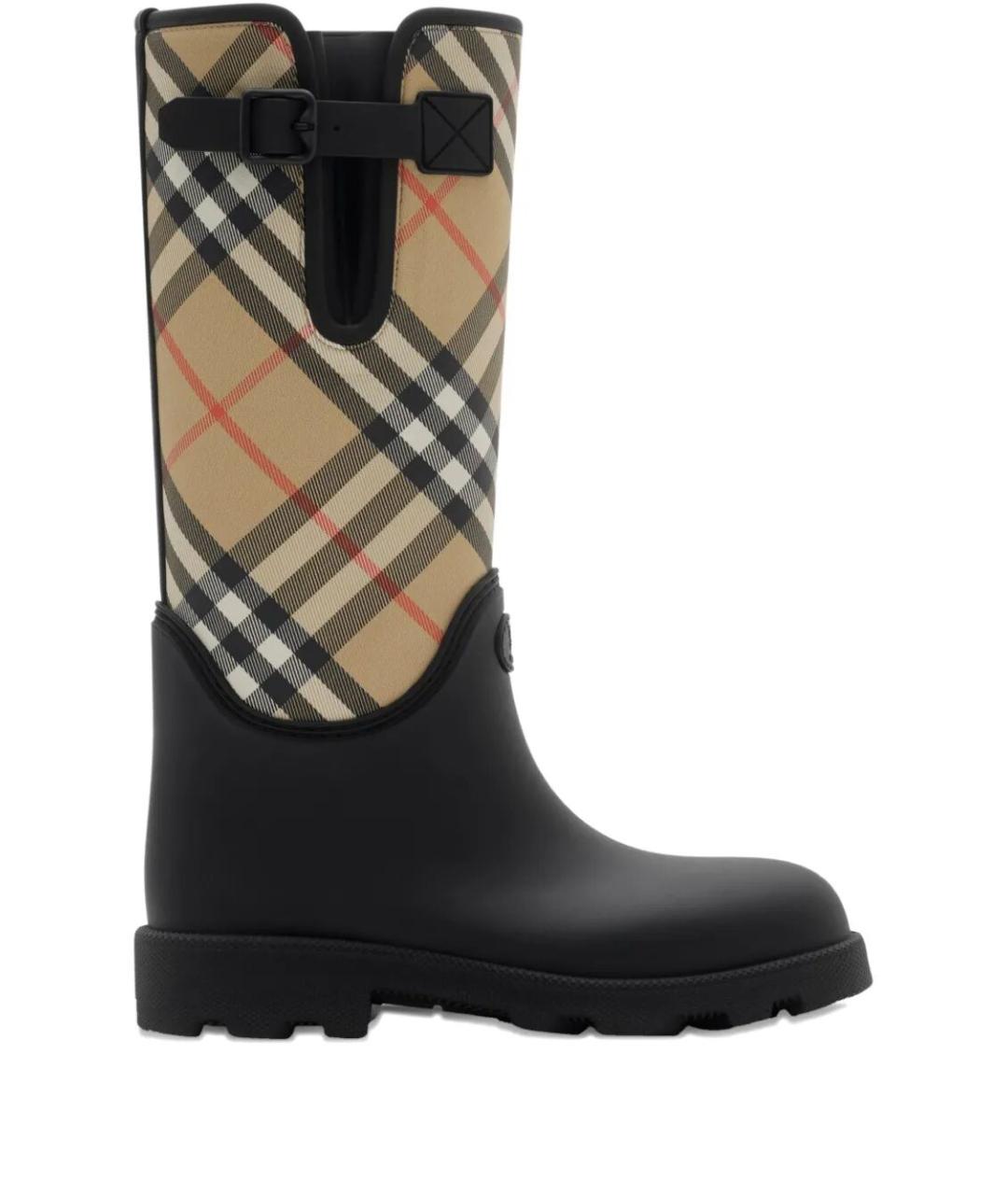 BURBERRY Черные резиновые сапоги, фото 1