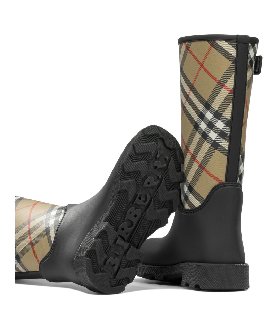 BURBERRY Черные резиновые сапоги, фото 5